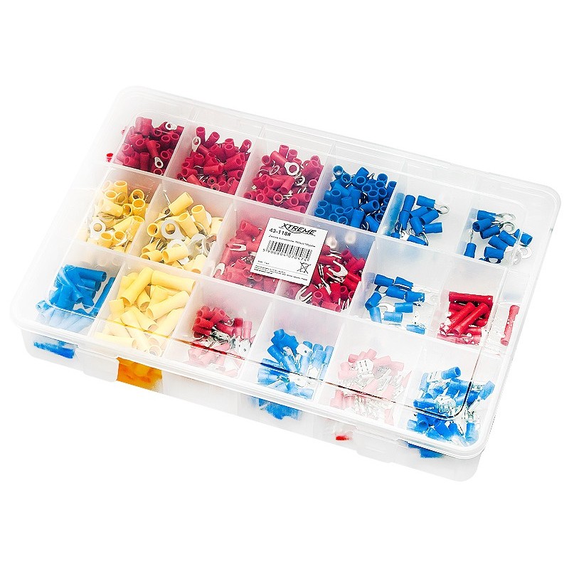 Eristettyjen liittimien sarja 760 kpl | 18 eri tyyppiä | Lajitelmalaatikko