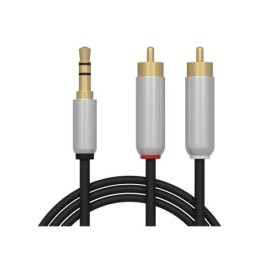 Audiokaapeli Jack 3,5 mm – 2xRCA 2,5 m | Metalliliittimet | Kupari