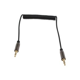 Audiojohto 3,5 mm - 3,5 mm stereoplugi 1 m kierrejohto | Korkealaatuinen liitäntäkaapeli