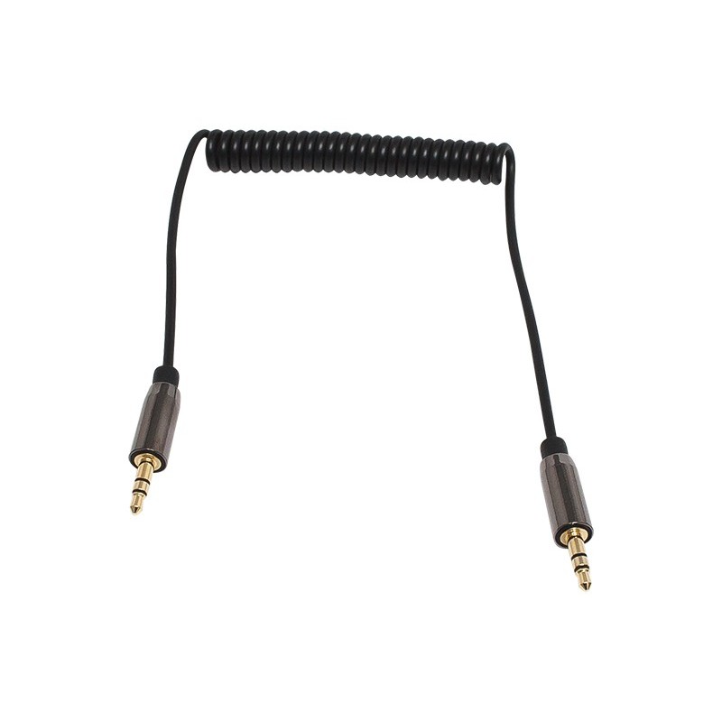 Audiojohto 3,5 mm - 3,5 mm stereoplugi 1 m kierrejohto | Korkealaatuinen liitäntäkaapeli