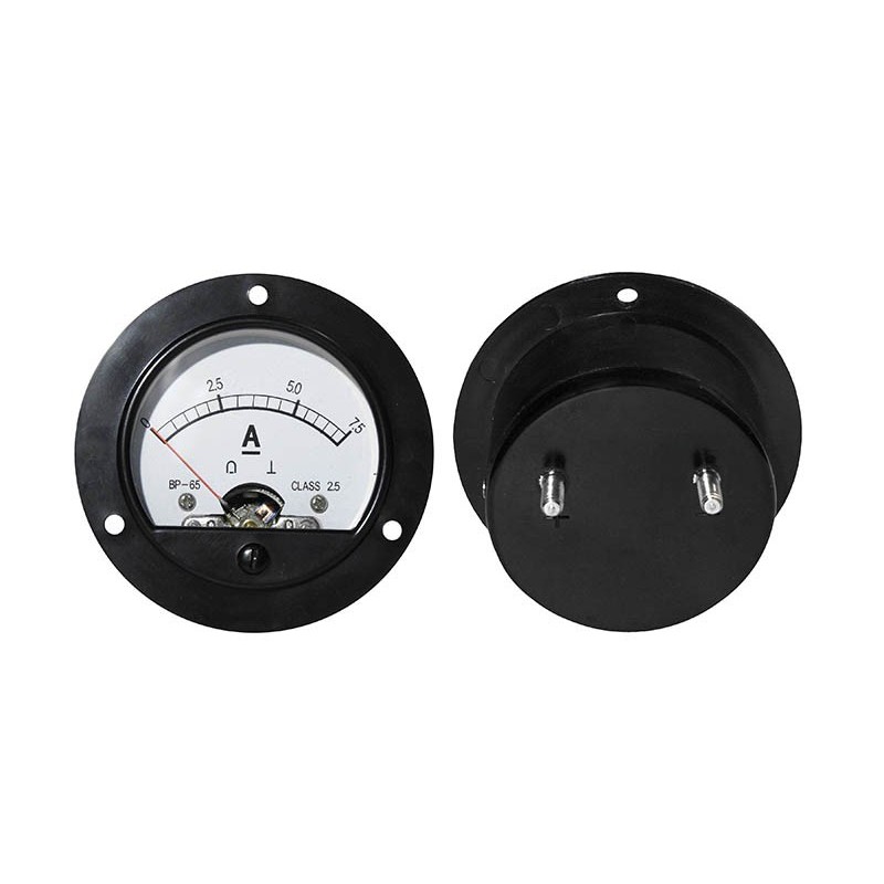 Analoginen ampeerimittari 7.5A DC | Pyöreä mittari ja sivuvastus