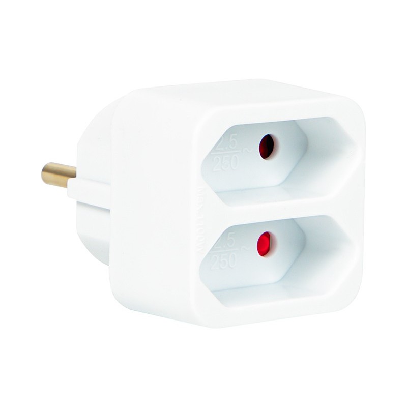 Pistorasiahaaroitin 2-osainen litteä | Valkoinen | R-2/22