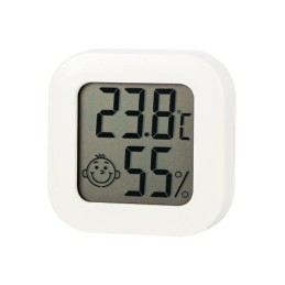 Elektroninen sisälämpömittari ja kosteusmittari | LCD-näyttö | Valkoinen