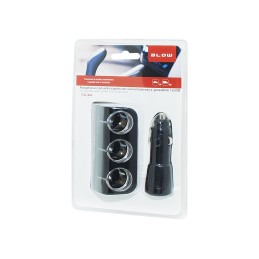 Auton sytytinpistorasian haaroitin 3x pistorasia + USB | Kytkimillä | CS-34