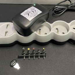 Säädettävä Yleisvirtalähde 3–12V (30W) + 6 liitintä & USB