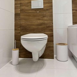 Kylpyhuonesetti 6 osaa – valkoinen ja bambu