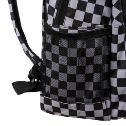 Designer Ruutukuosillinen Koulureppu ja Kassit 30L | Iso reppusetti