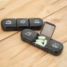 Lääkeannostelija 7 pv / 3 krt päivässä | Tyylikäs Musta Dosetti