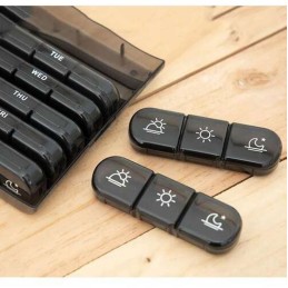 Lääkeannostelija 7 pv / 3 krt päivässä | Tyylikäs Musta Dosetti