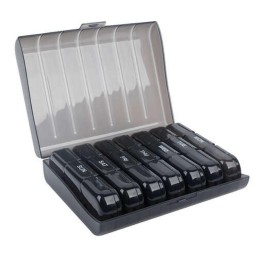 Lääkeannostelija 7 pv / 3 krt päivässä | Tyylikäs Musta Dosetti