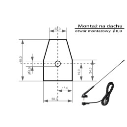 Kattoantenni BLOW FMD340 | Taitettava | FM/AM | 45 cm