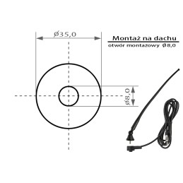 Kattoantenni BLOW FMD350/410 | Taitettava 180° | FM/AM | 37 cm