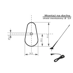 Kattoantenni BLOW FMD360 | Taitettava | FM/AM | 47 cm