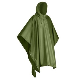 Vihreä Sadeponcho 127x100cm | Vedenpitävä sadeviitta neppareilla