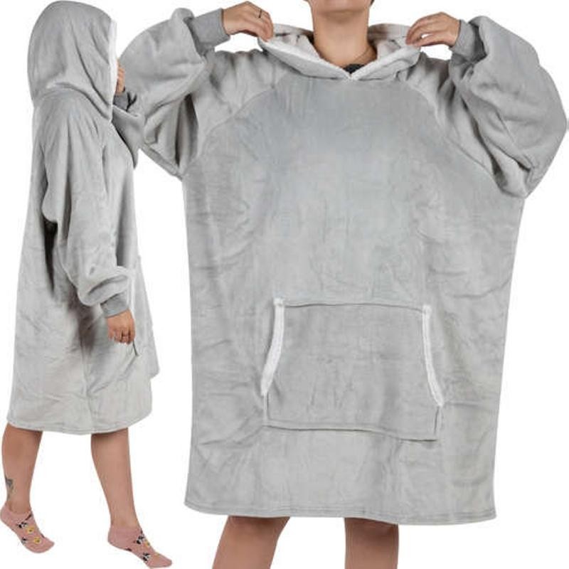 XXL Oversize peittopaita – lämmin peittopaita, harmaa