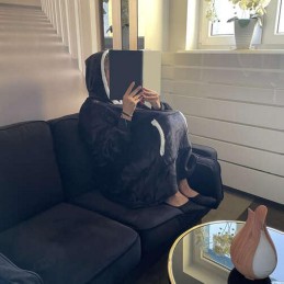 XXL Oversize peittopaita – lämmin peittopaita, musta