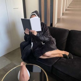XXL Oversize peittopaita – lämmin peittopaita, musta
