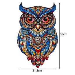 Puinen Pöllö-palapeli 177 palaa | Uniikki ja Värikäs