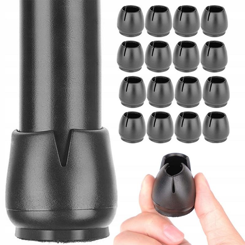 Tuolinjalan Suojat Huovalla 12–16 mm | 16 kpl Musta Setti