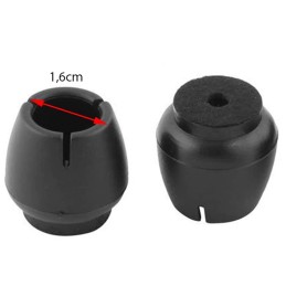 Tuolinjalan Suojat Huovalla 12–16 mm | 16 kpl Musta Setti