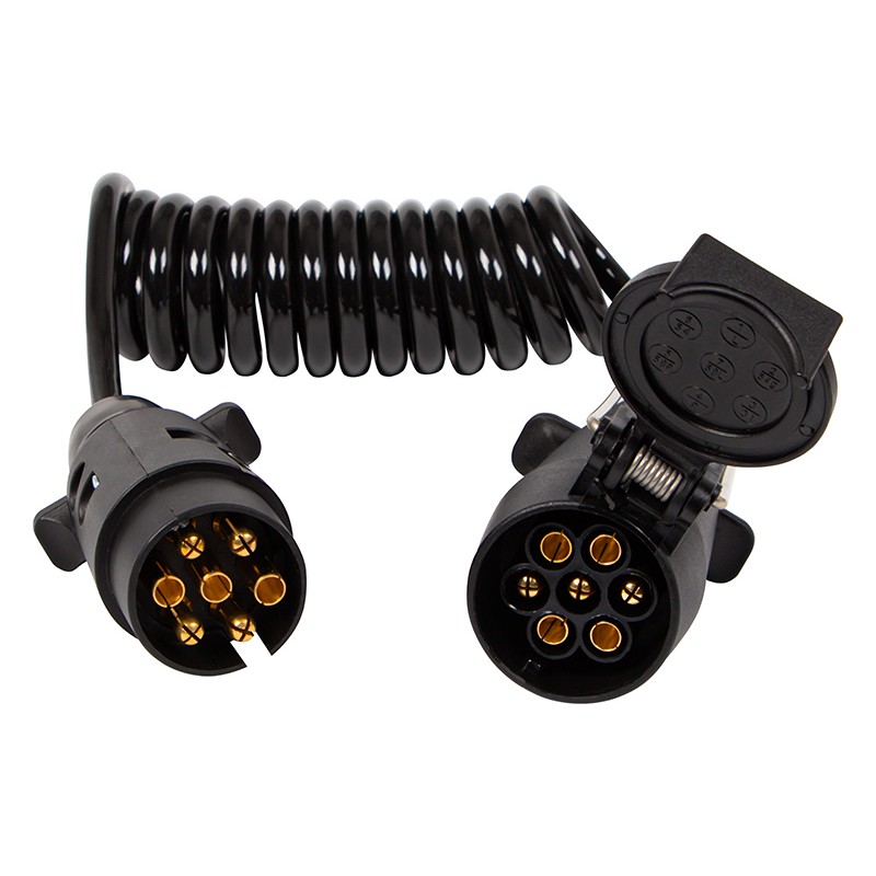 Peräkärryn spiraalijatkojohto 7-pin | 1.8m | 12V