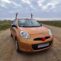 Poronsarvet ja punainen nenä autoon  | Jouluinen autonkoristelu
