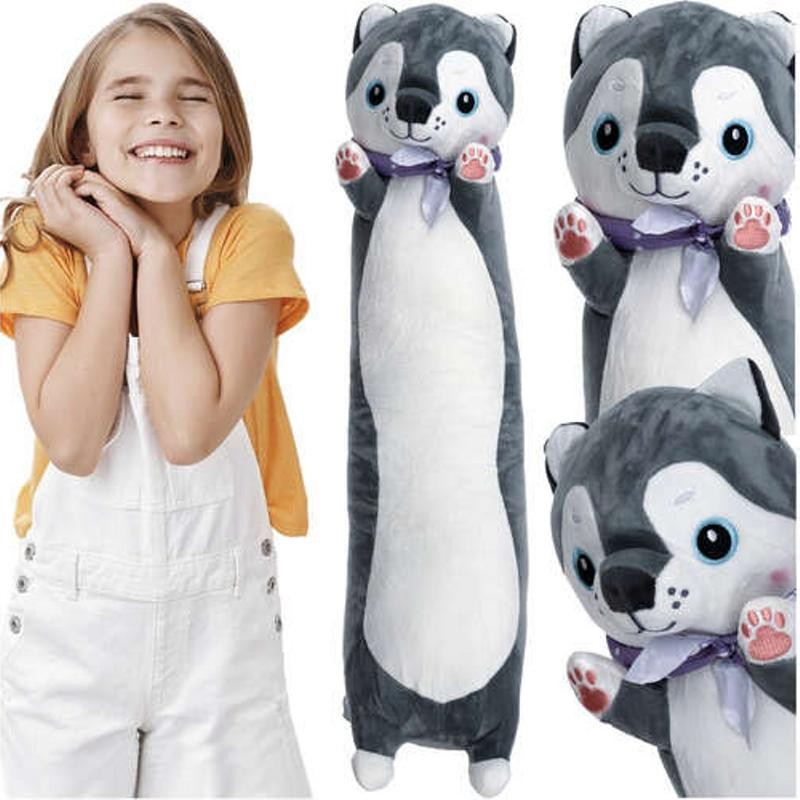 Pitkä Pehmolelu Koira Husky 70 cm | Halikaveri ja unityyny
