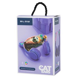 Lasten langattomat kuulokkeet LED-kissankorvat | Bluetooth 5.0 | Violetti