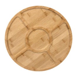 Bambuinen tarjoilulauta – 5 lokeroa, pyörivä