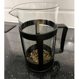 Lasinen teepannu 1 l – mäntä ja terässihti