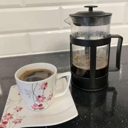 Lasinen teepannu 1 l – mäntä ja terässihti