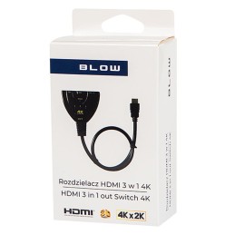 HDMI-jakaja 3-porttinen | Full HD & 4K tuki | Manuaalinen kytkin