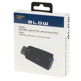 HDMI-uros - VGA-naaras adapteri + 3,5mm audio | Full HD | Plug & Play