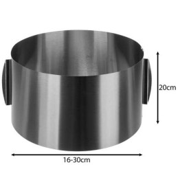 Säädettävä kakkumuotti 16–30 cm – korkeus 20 cm