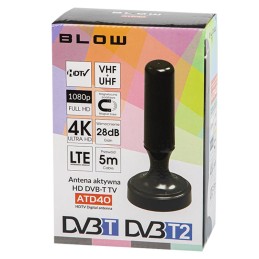 Aktiivinen sisäantenni HD DVB-T2 ATD40 | 25 dBi | LTE-suodatin