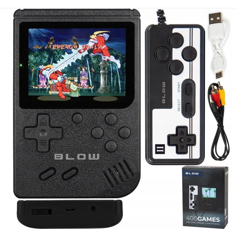 Kannettava Retro Minikonsoli | 400 peliä | TV-ulostulo | 400mAh