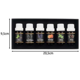 Vesiliukoiset tuoksuöljyt ilmankostuttimeen ja diffuuseriin 6x10ml | aromaterapiasetti lahjalaatikossa