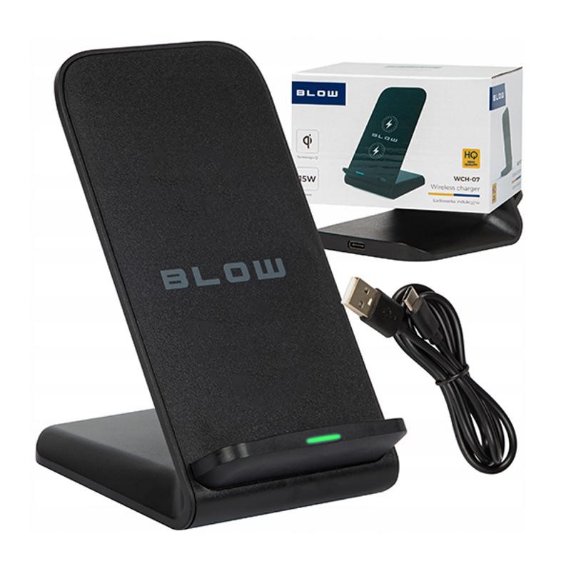 Langaton Qi-latausteline 15W | Pikalataus | Blow | Musta