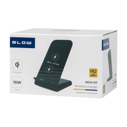 Langaton Qi-latausteline 15W | Pikalataus | Blow | Musta