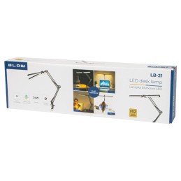 Arkkitehtivalaisin LED 24W | Säädettävä varsi & Puristuskiinnike | 325cm johto