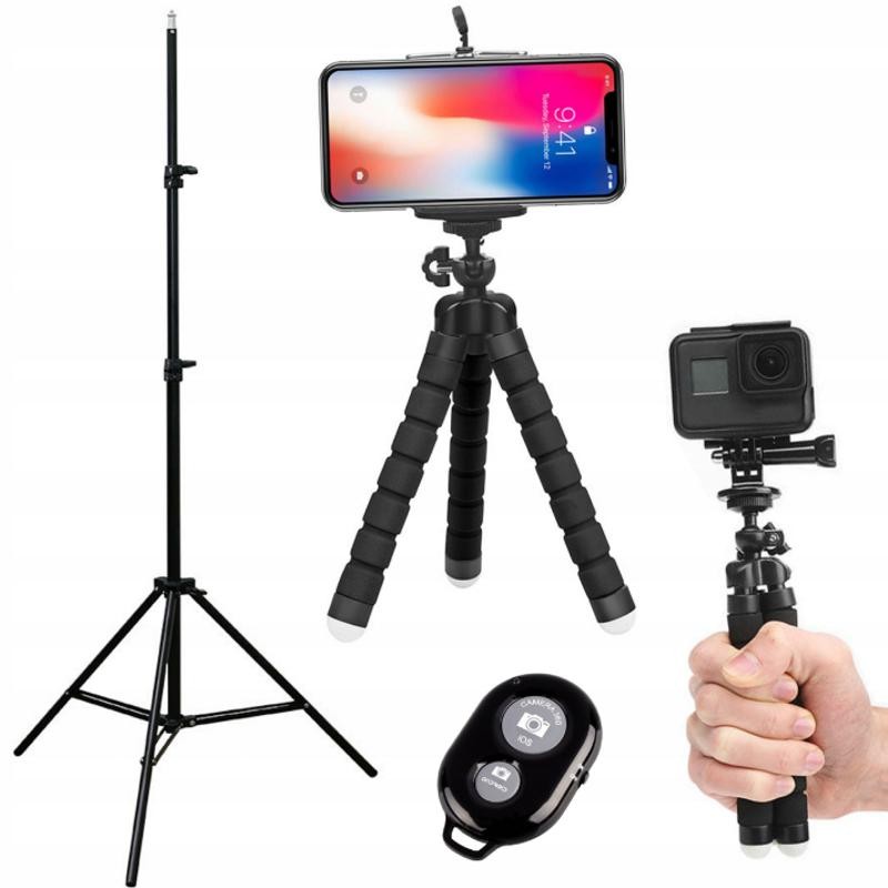 Jalustasetti 2-in-1 | Korkeus 210cm + Flexible | Kaukosäädin