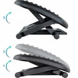 Ergonominen jalkatuki toimistoon | 3 korkeutta | Hierova pinta