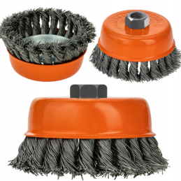 Kuppiteräsharja Vergionic 100 mm | M14-kierre | Punottu teräslanka