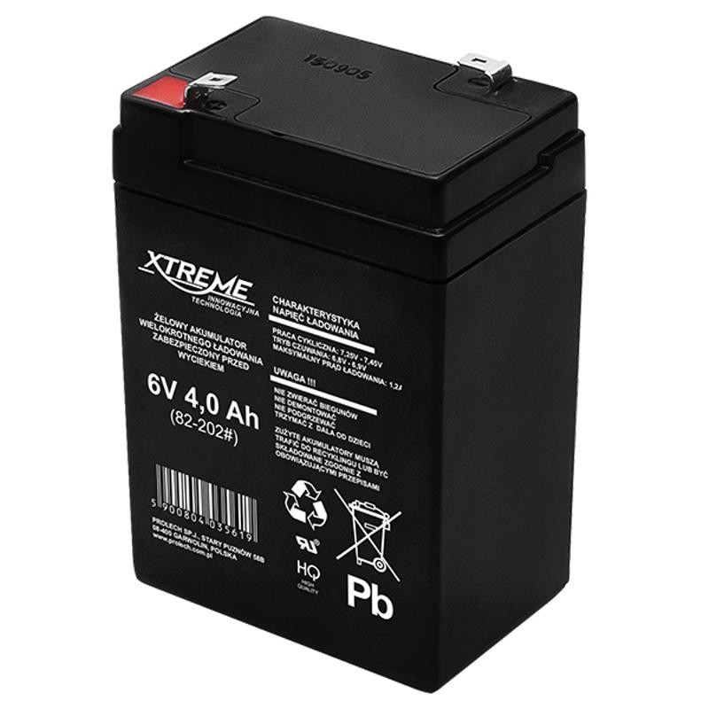 AGM-akku 6V 4Ah XTREME | UPS- ja hälytysjärjestelmiin | 110x70x47