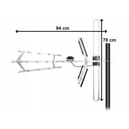 Suunta-antenni DVB-T2 COMBO LTE | VHF+UHF | 18dB | 4K