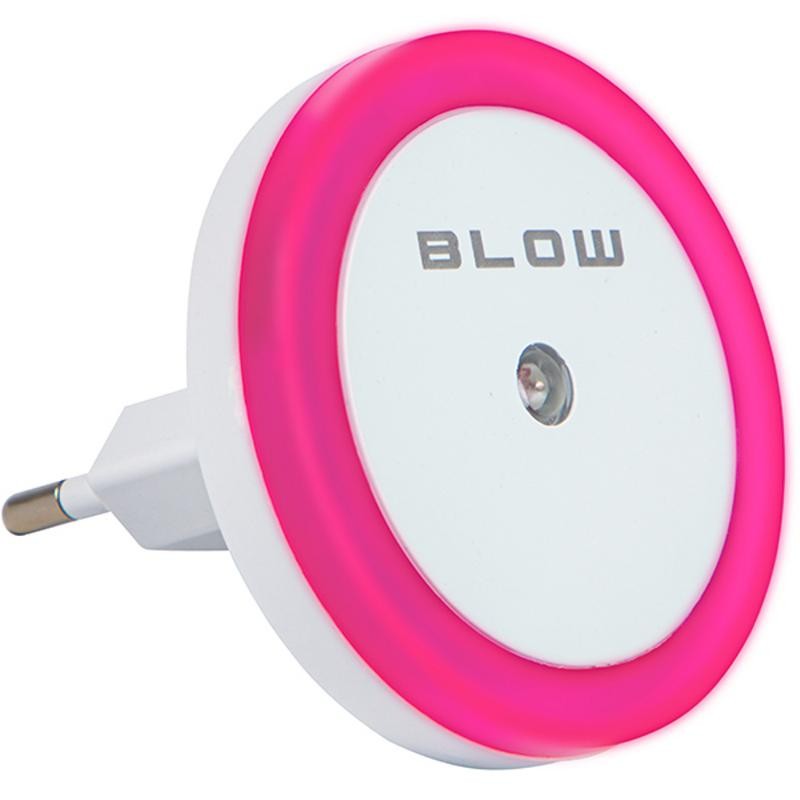 LED-yövalo hämärätunnistimella | 0,5W | Vaaleanpunainen | Pyöreä