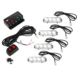 LED-varoitusvalosarja 4 kpl | Stroboskooppi 12V/24V | Oranssi