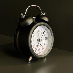 Retro-herätyskello Metallinen | Musta, Hiljainen & Kovaääninen