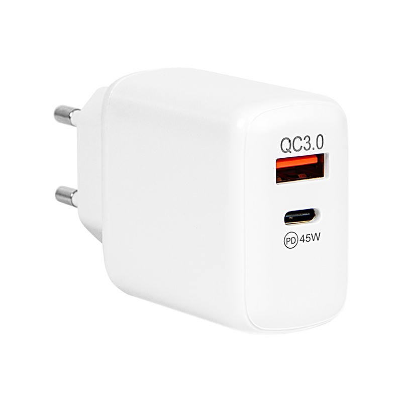 GaN-pikalaturi 45W | USB-C Power Delivery & QC 3.0