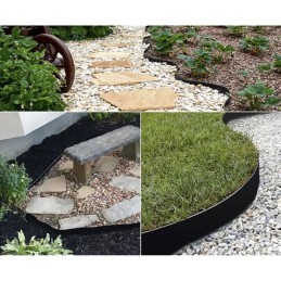 Joustava Reunanauha 6cm x 10m Musta + 20 Maapiikkiä